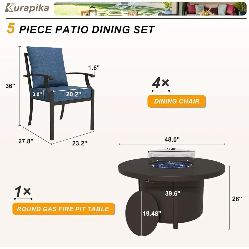 5 Parçalı Dış Mekan Veranda Mo - Outdoor Furniture Fire Pit Set incelemesi ve fiyatı