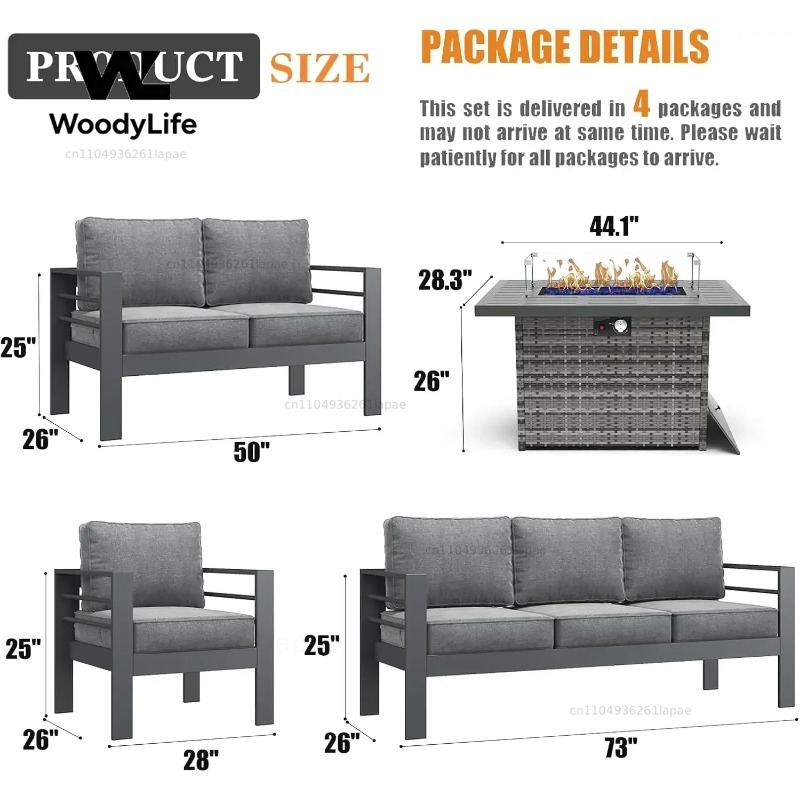 L5 Parçalı Modern Alüminyum Ba - Outdoor Furniture Fire Pit Set incelemesi ve fiyatı