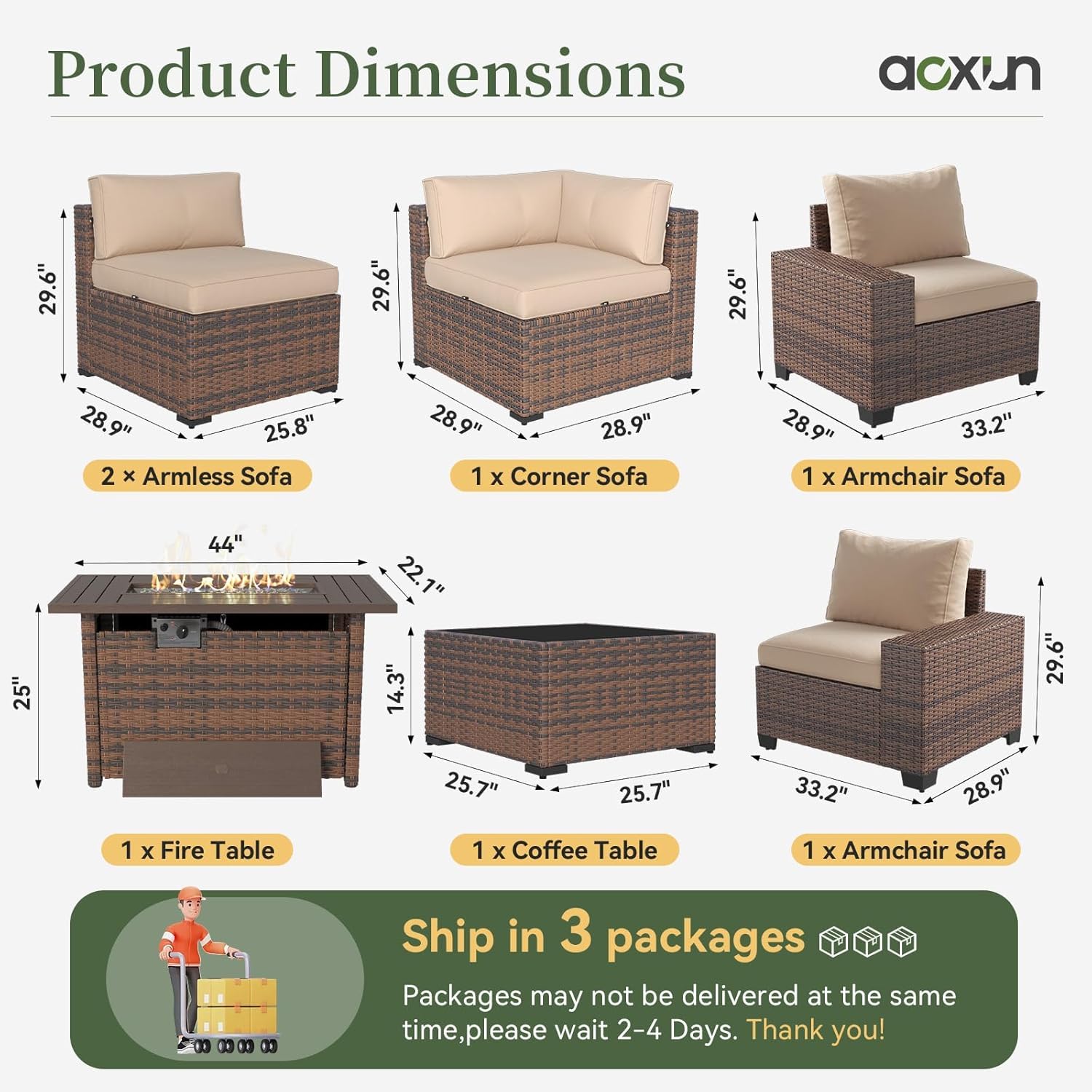 Geniş Kolçaklı ve 44 inç Ateş  - Outdoor Furniture Fire Pit Set incelemesi ve fiyatı
