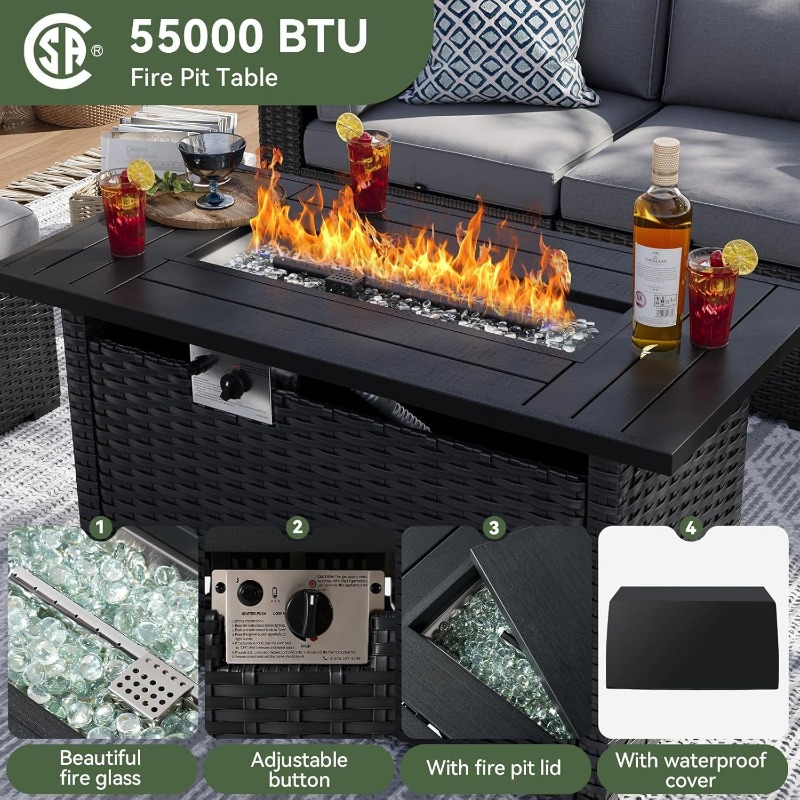 Aoxun 8 Parçalı Bahçe Mobilya  - Outdoor Furniture Fire Pit Set incelemesi ve fiyatı