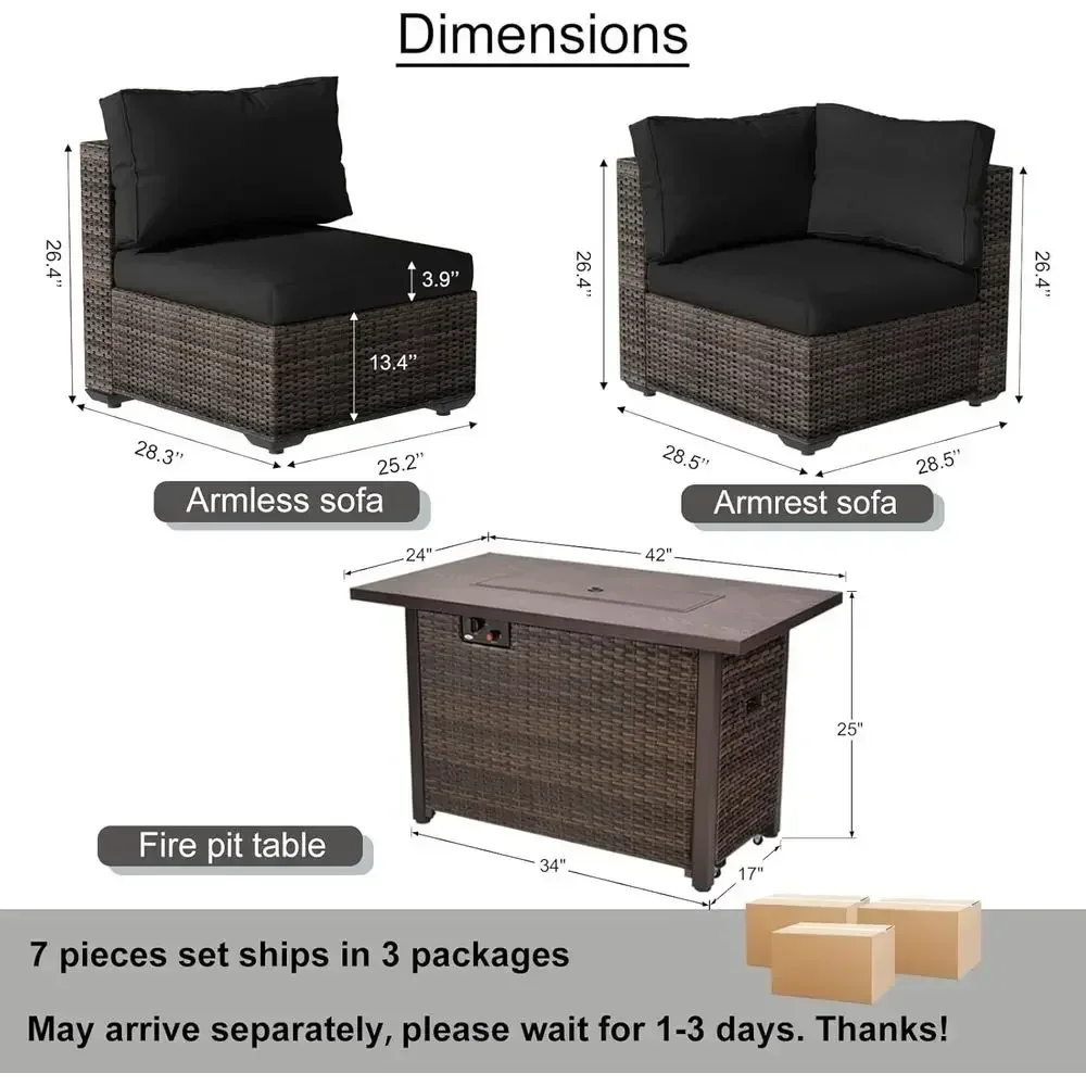7 Parçalı Dış Mekan Veranda Mo - Outdoor Furniture Fire Pit Set incelemesi ve fiyatı