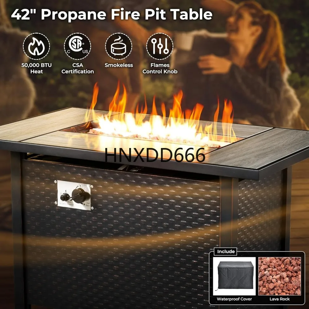 Açık Alan 8 Parçalı Bahçe Mobi - Outdoor Furniture Fire Pit Set incelemesi ve fiyatı