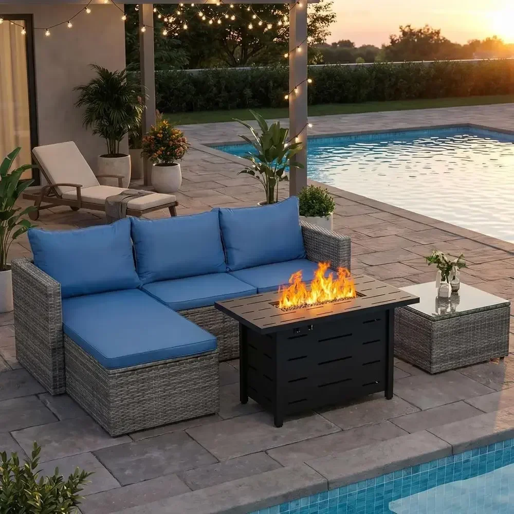 4 Parçalı Açık Hava Hasır Bahç - Outdoor Furniture Fire Pit Set incelemesi ve fiyatı